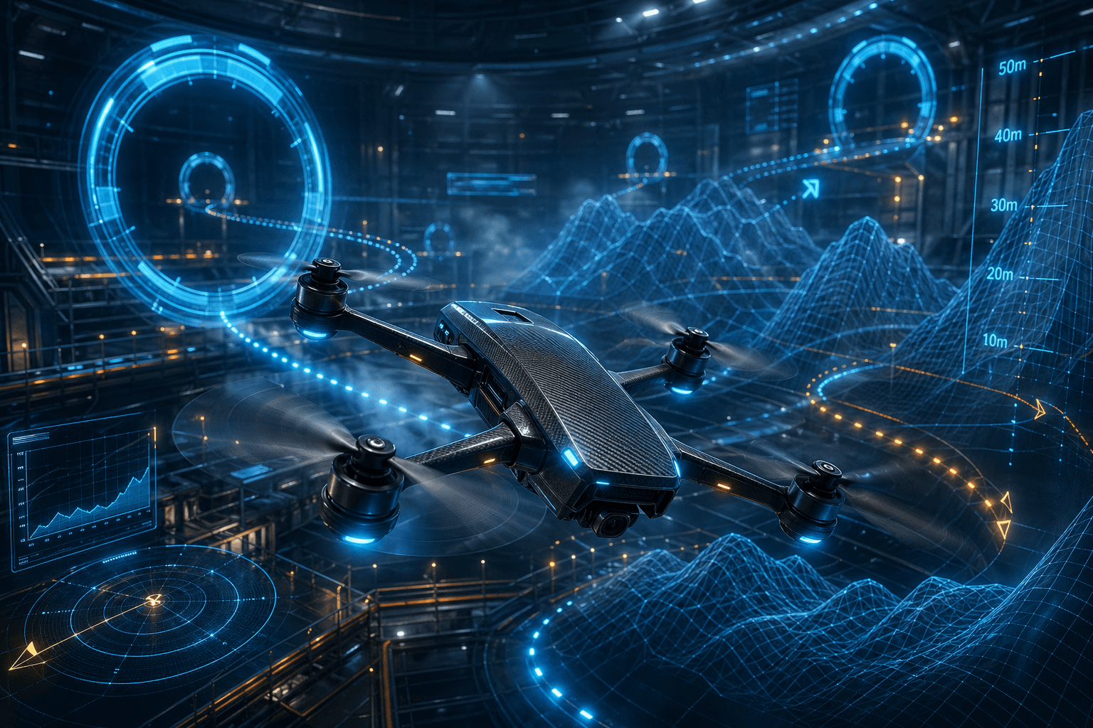 Screenshot of 3D Drone Simulator — 3D Simulation project by Dhanush Kumar R
