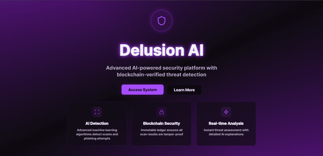 screenshot of "Delusion AI